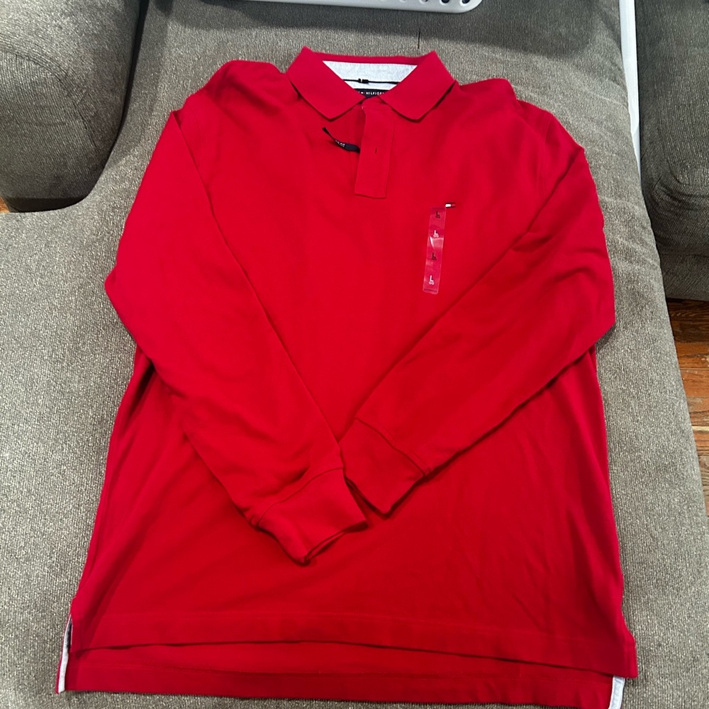 Long sleeve Tommy Hilfiger men’s large classic fit polo shirt
